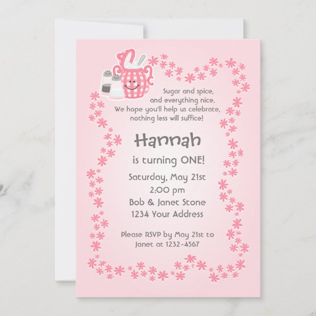Invitación al cumpleaños de Azúcar y Especias (Anverso)