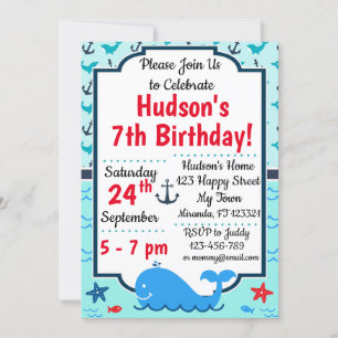 Invitación al cumpleaños de ballena