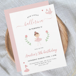 Invitación al cumpleaños de Ballerina Pink Pastel