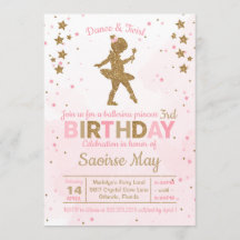 Invitación al cumpleaños de Ballerina Princess Spa