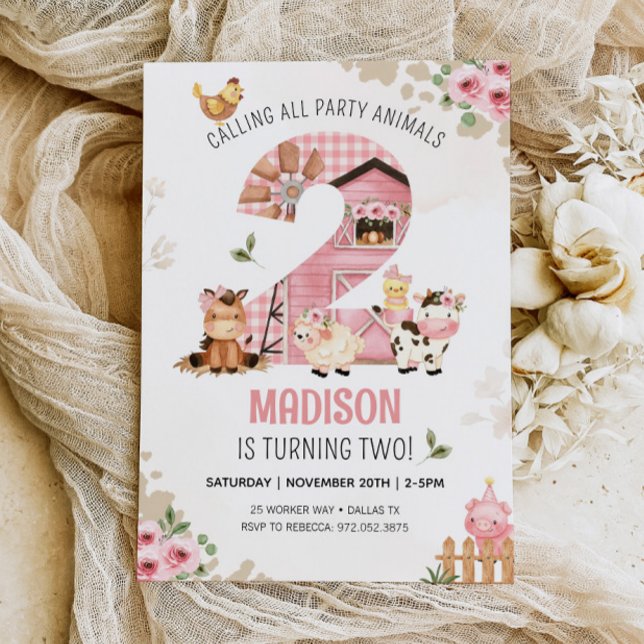 Invitación al cumpleaños de Barnyard FARM (Subido por el creador)