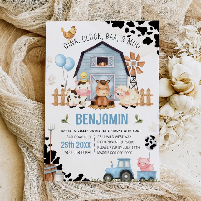 Invitación al cumpleaños de Barnyard FARM (Subido por el creador)