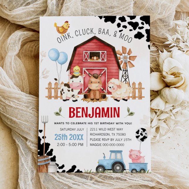 Invitación al cumpleaños de Barnyard FARM (Subido por el creador)