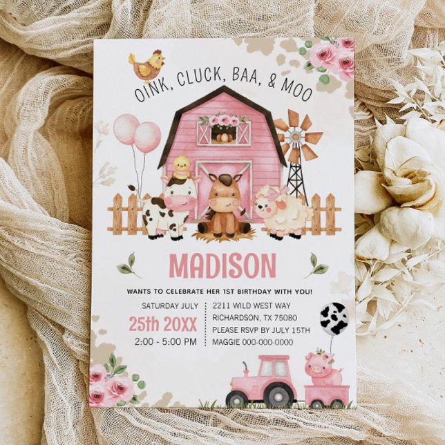 Invitación al cumpleaños de Barnyard FARM (Subido por el creador)
