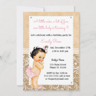 Invitación al cumpleaños de Bebé Vintage