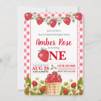 Invitación al cumpleaños de Berry Sweet Strawberry