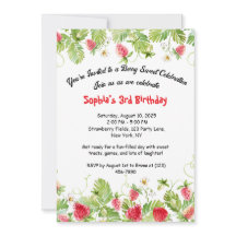 Invitación al cumpleaños de Berry Sweet Strawberry
