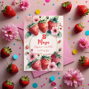 Invitación al cumpleaños de Berry Sweet Strawberry