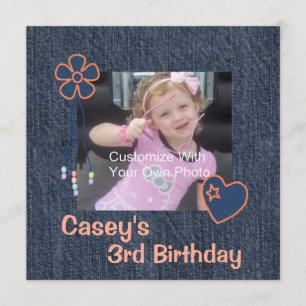 Invitación al cumpleaños de Blue Jean Denim