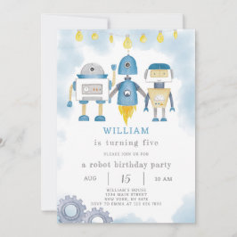 Invitación al cumpleaños de Blue Robot