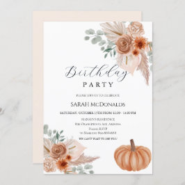 Invitación al cumpleaños de Boho otoño