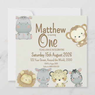 Invitación al cumpleaños de Boho Safari