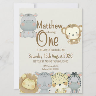 Invitación al cumpleaños de Boho Safari