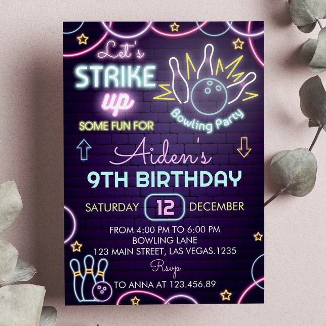 Invitación al cumpleaños de boliche le hace bromas (Subido por el creador)