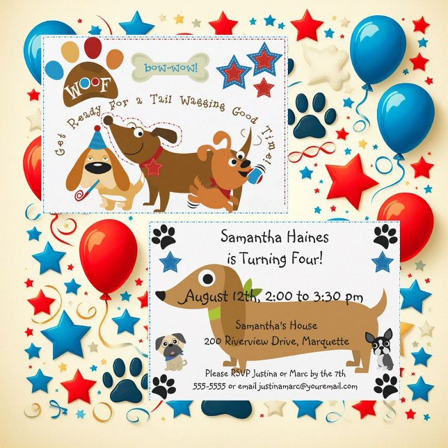 Invitación al cumpleaños de Bow Wow Dog (Subido por el creador)