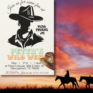 Invitación al cumpleaños de Boy Cowboy, editable p