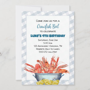 Invitación al cumpleaños de Boy Crawfish Boil