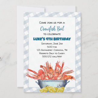 Invitación al cumpleaños de Boy Crawfish Boil