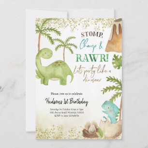 Invitación al cumpleaños de Boy Dinosaur