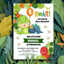 Invitación al cumpleaños de Boy Dinosaur