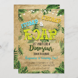 Invitación al cumpleaños de Boy Safari Dinosaur