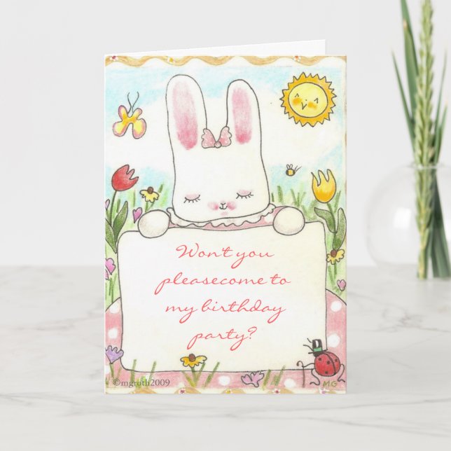 Invitación al cumpleaños de Bunny (Anverso)