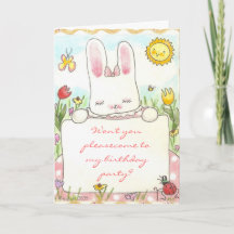 Invitación al cumpleaños de Bunny