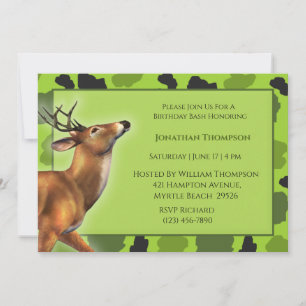 Invitación al cumpleaños de Camo Deer