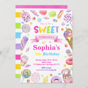 Invitación al cumpleaños de Candy Land