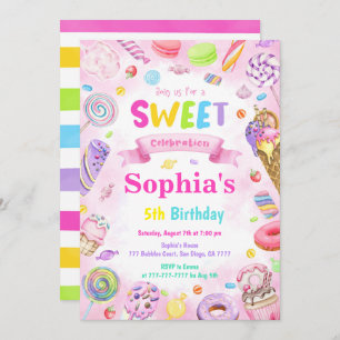 Invitación al cumpleaños de Candy Land