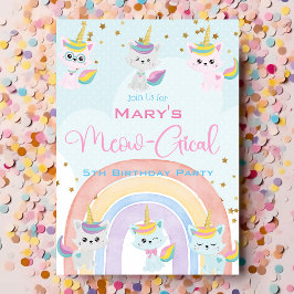 Invitación al cumpleaños de Caticorn Meow-Gical