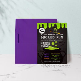 Invitación al cumpleaños de Cauldron Halloween de 
