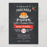 Invitación al cumpleaños de Chalkboard Pancake y P<br><div class="desc">Invitación al cumpleaños de Chalkboard Pancake y Pajamas</div>
