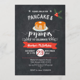 Invitación al cumpleaños de Chalkboard Pancake y P