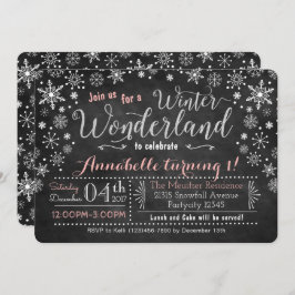 Invitación al cumpleaños de Chalkboard Winter Wond