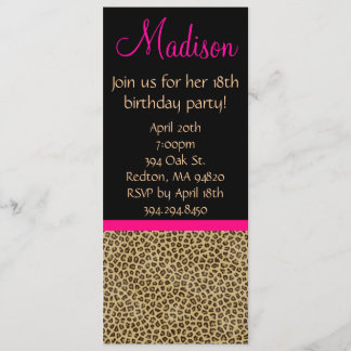 Invitación al cumpleaños de Cheetah