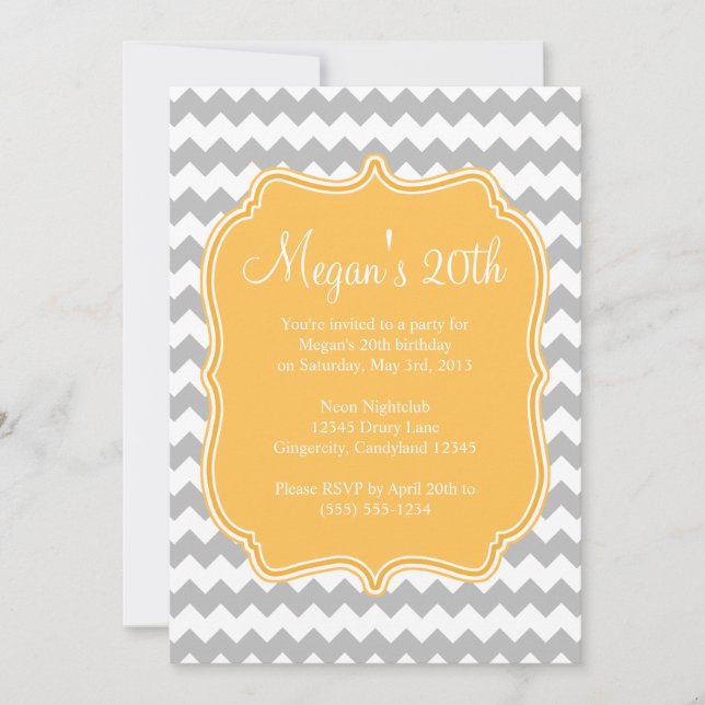 Invitación al cumpleaños de Chevron Quatrefoil ama (Anverso)