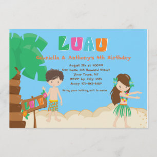 Invitación al cumpleaños de Chica Luau