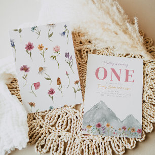 Invitación al cumpleaños de chica Mountain Wildflo