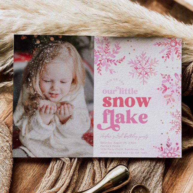 Invitación al cumpleaños de chica Photo Winter (Subido por el creador)