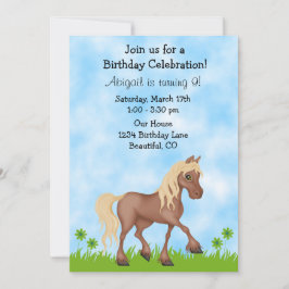 Invitación al cumpleaños de Chicas de caballos bon