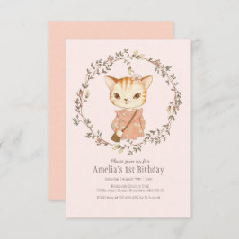Invitación al cumpleaños de Chicas de gatos ventil