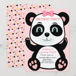 Invitación al cumpleaños de Chicas de oso de Cute