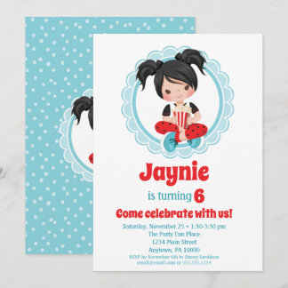 Invitación al cumpleaños de Chicas de pelo negro d