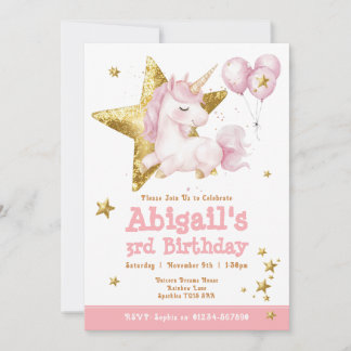 Invitación al cumpleaños de Chicas de Unicornio de