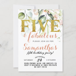 Invitación al cumpleaños de cinco y fabulosos Chic