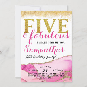Invitación al cumpleaños de cinco y fabulosos Chic