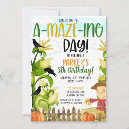 Invitación al cumpleaños de Corn Maze Boy