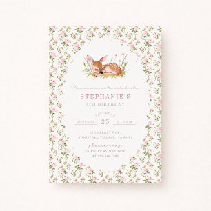 Invitación al cumpleaños de Cottagecore Little Faw