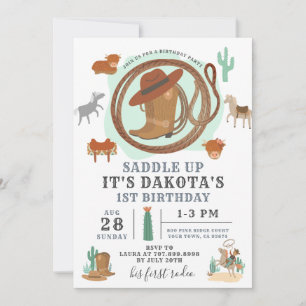 Invitación al cumpleaños de Cowboy